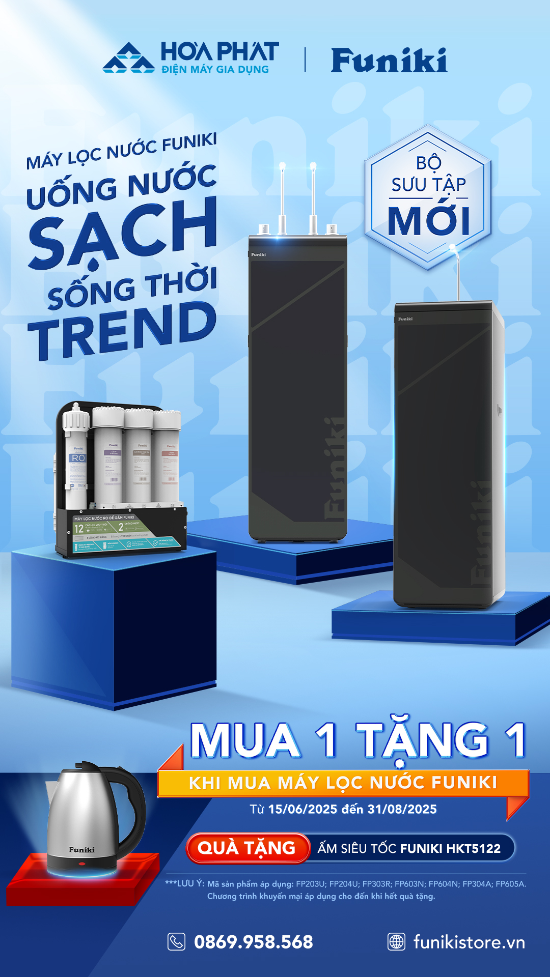 Mua máy lọc tặng ấm siêu tốc Funiki