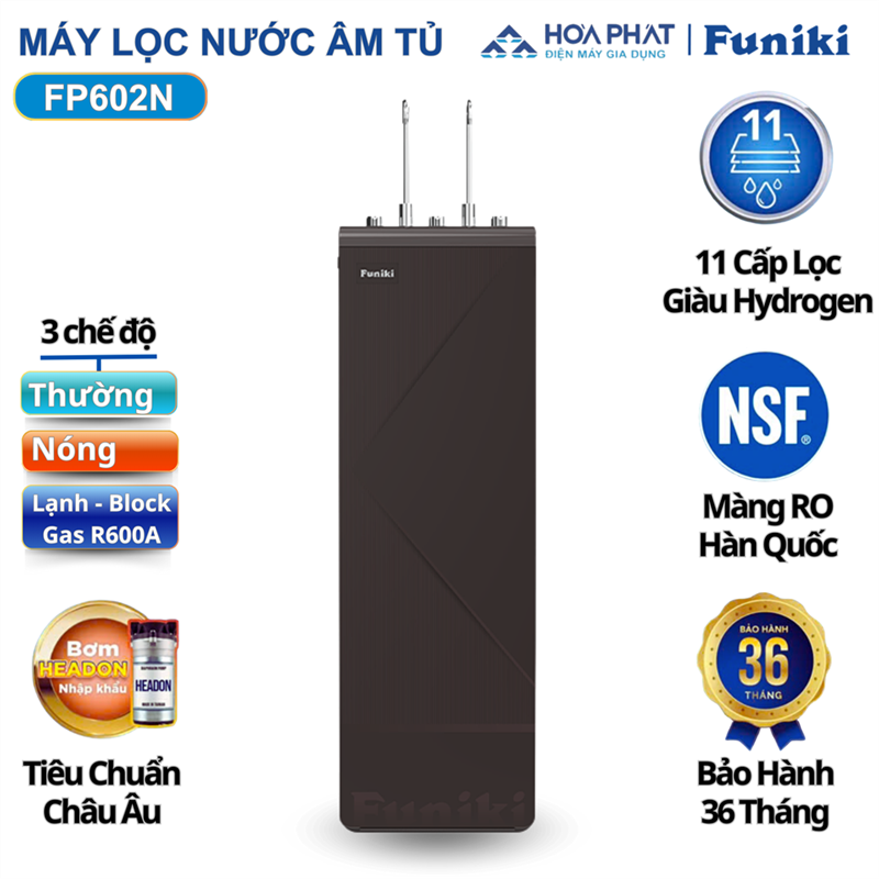 Máy lọc nước RO nóng lạnh Funiki FP602N, 11 lõi